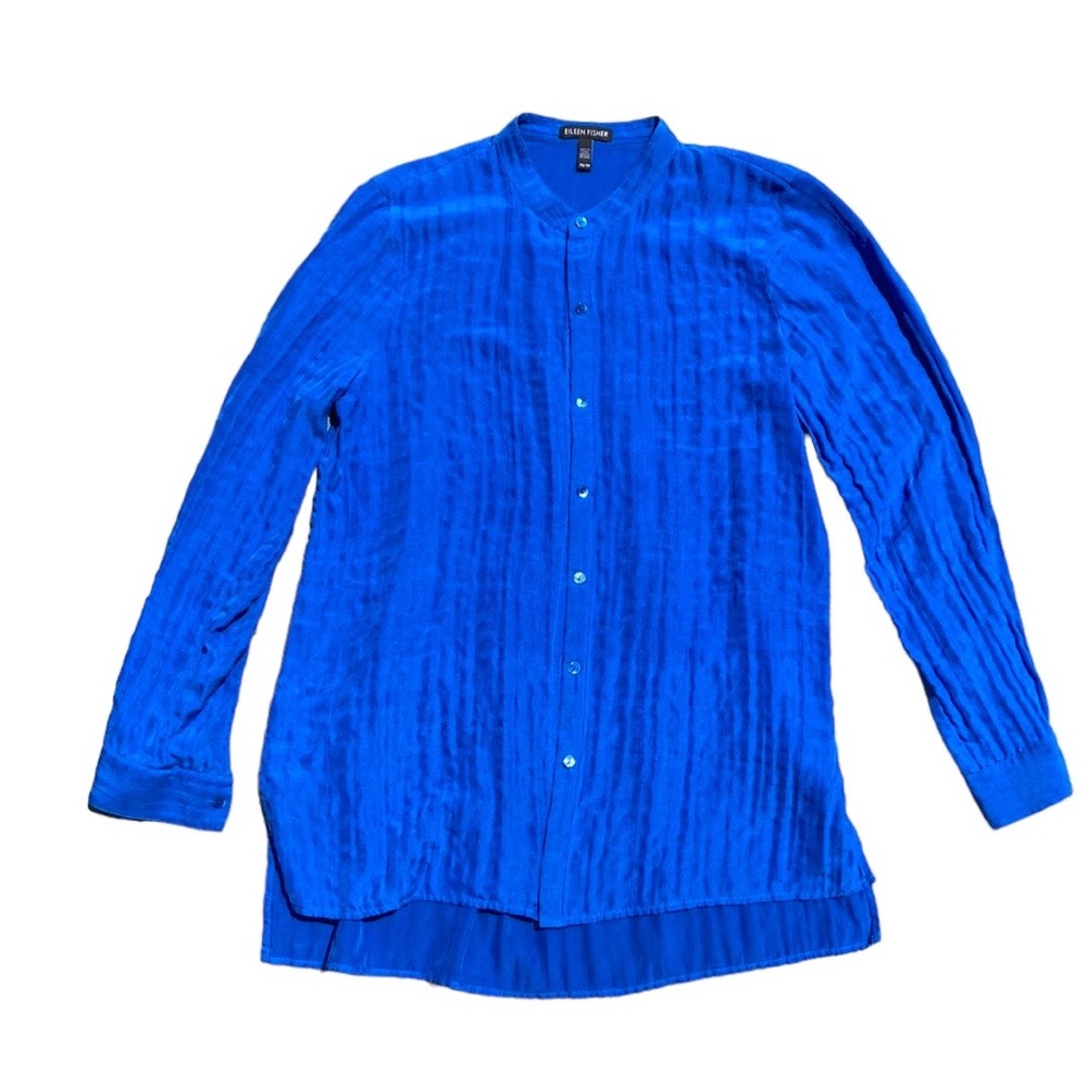 Eileen Fisher Electric Blue Button-Down Tunic